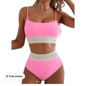 Pink and Multicolor Bikini Set